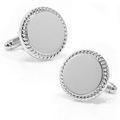 Stainless Steel Round Engravable Cufflinks